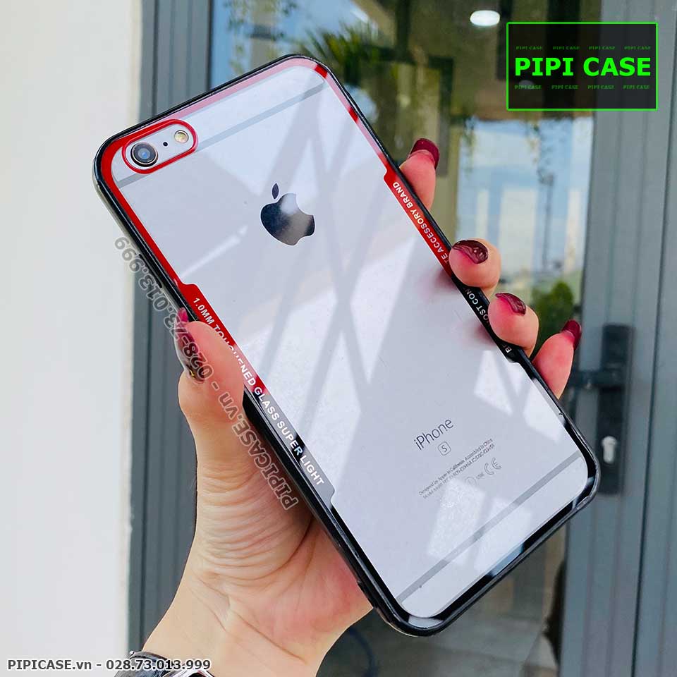 Ốp Lưng iPhone 6 Plus / 6S Plus - Glass Super Light - Đỏ Đen