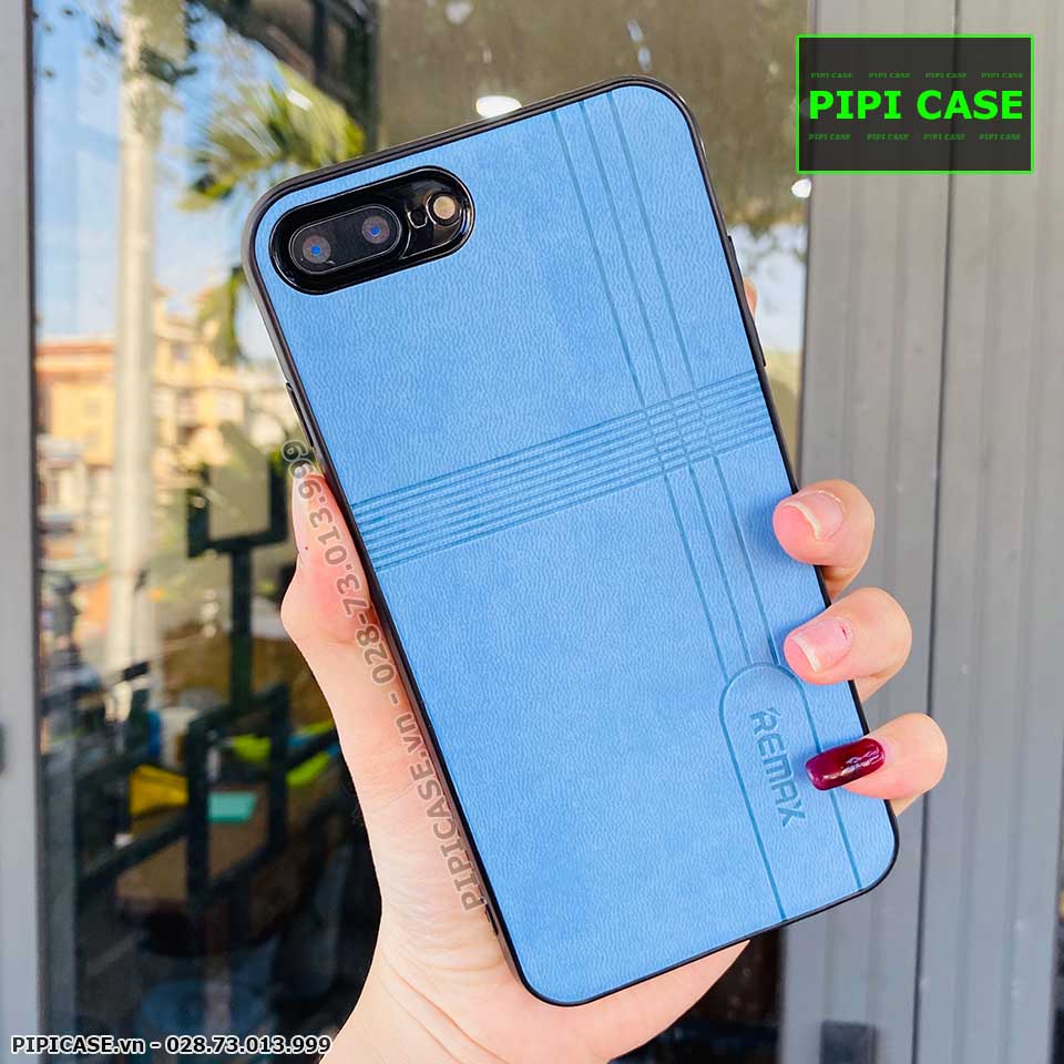 Ốp Lưng iPhone 7 Plus / 8 Plus - Da Remax - Xanh Nhạt
