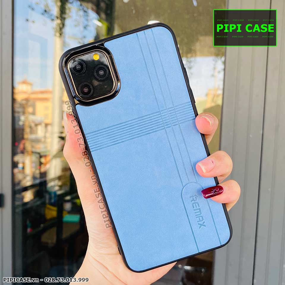Ốp Lưng iPhone 11 Pro Max - Da Remax - Xanh Nhạt