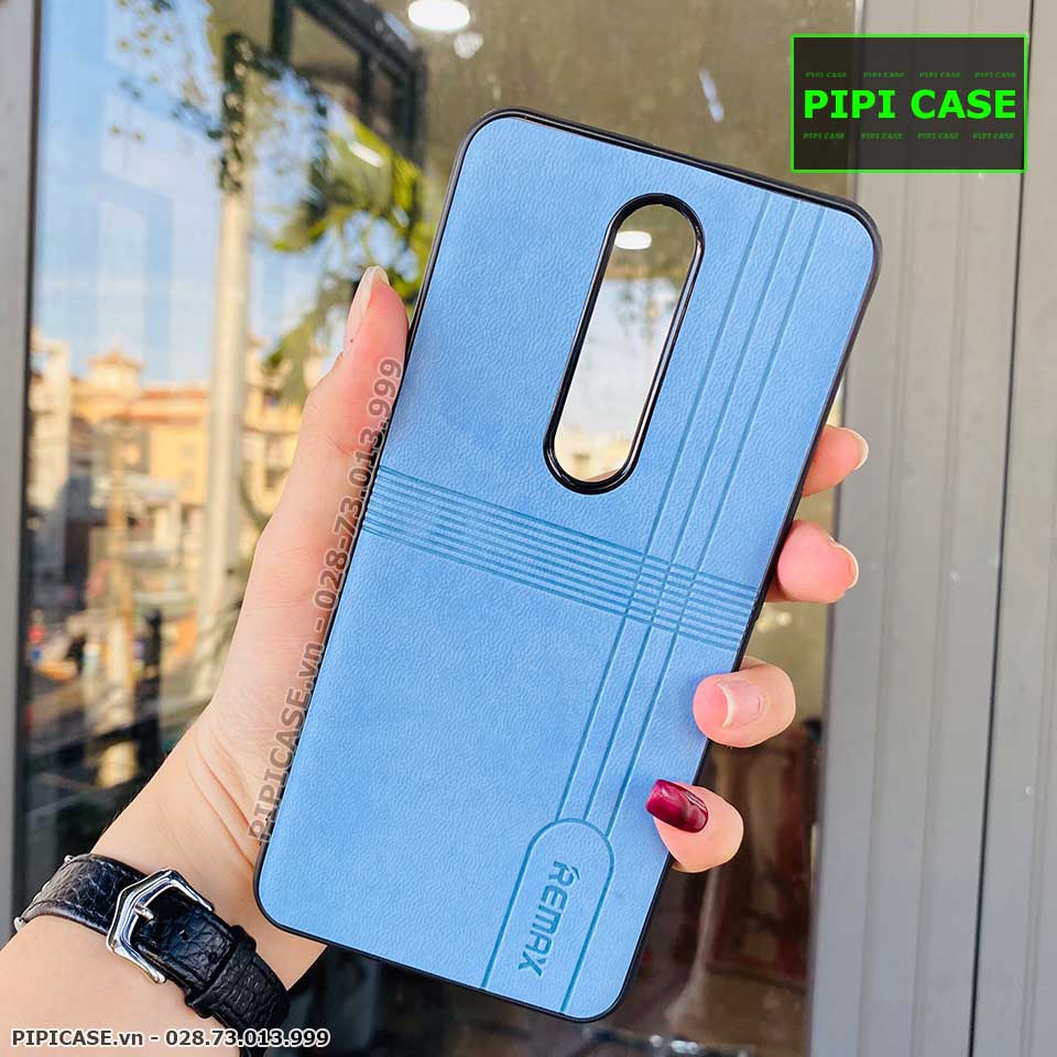 Ốp Lưng Oppo F11 Pro - Da Remax - Xanh Nhạt