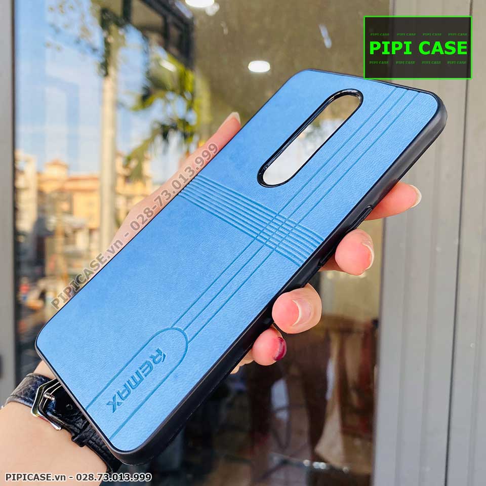 Ốp Lưng Oppo F11 Pro - Da Remax - Xanh Nhạt