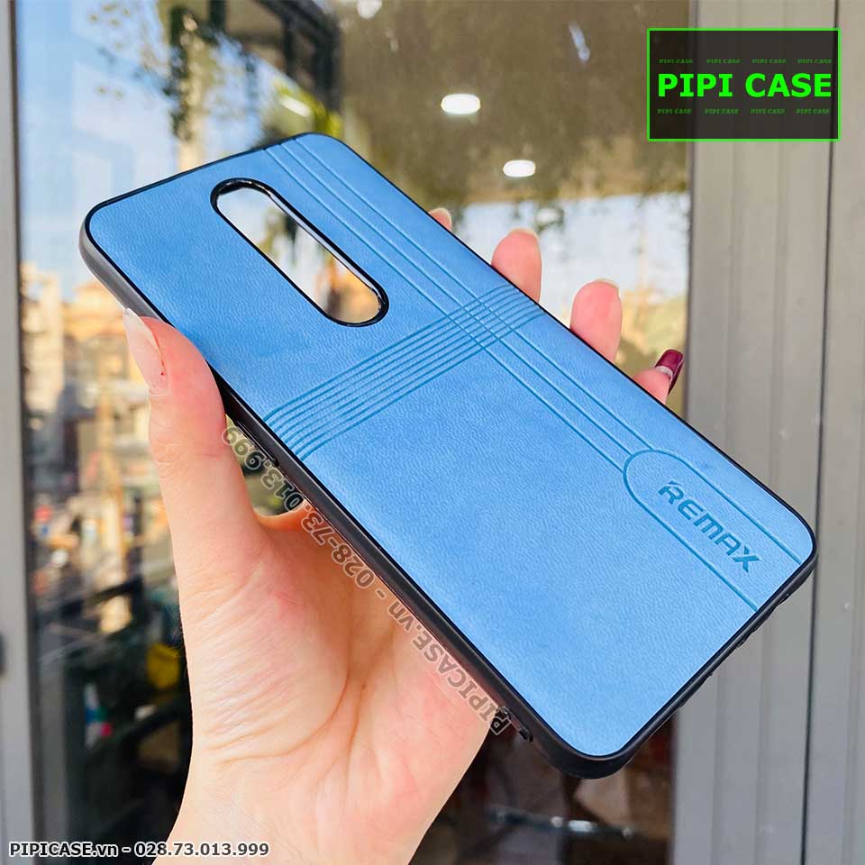 Ốp Lưng Oppo F11 Pro - Da Remax - Xanh Nhạt