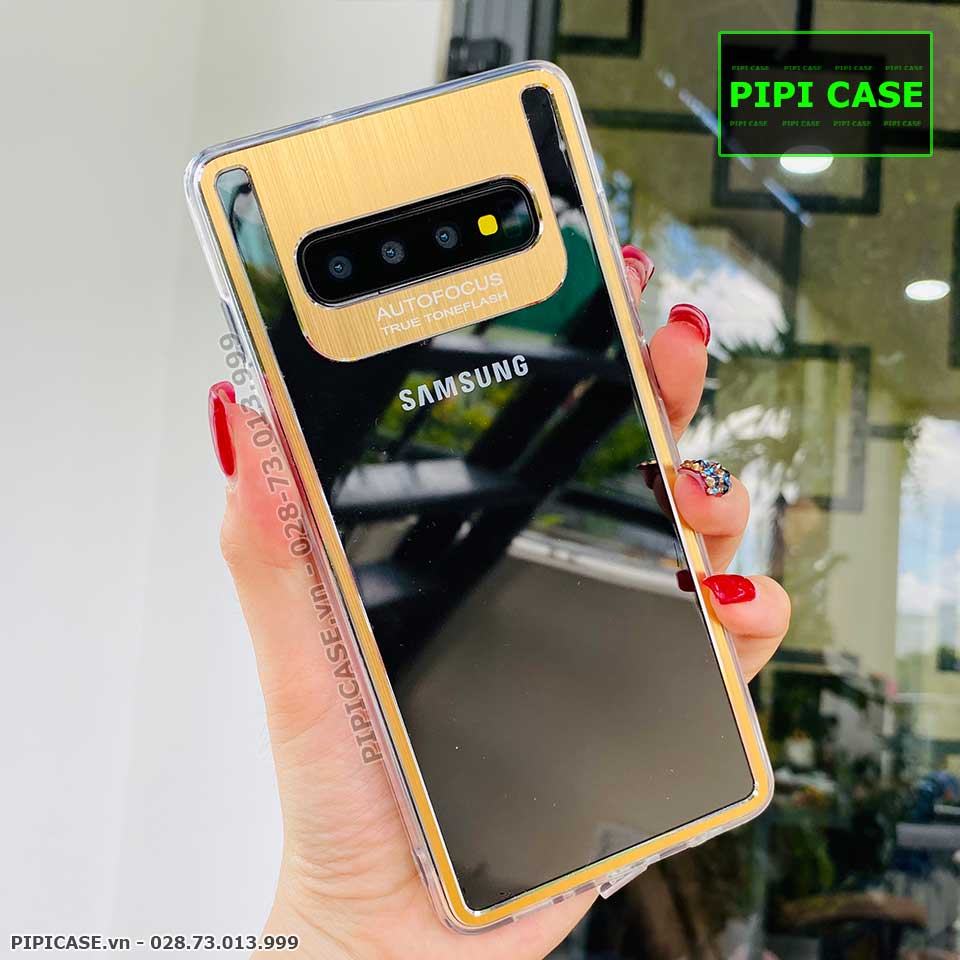 Ốp Lưng Samsung S10 Plus - Metal - Vàng