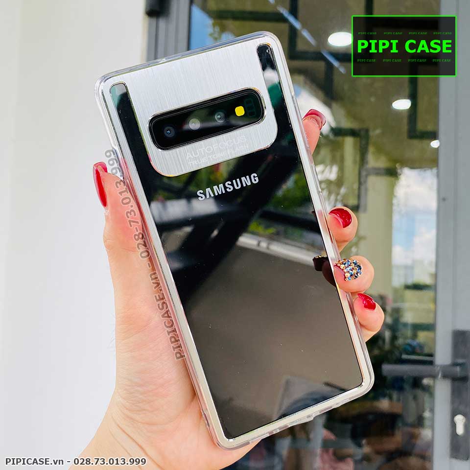 Ốp Lưng Samsung S10 Plus - Metal - Bạc