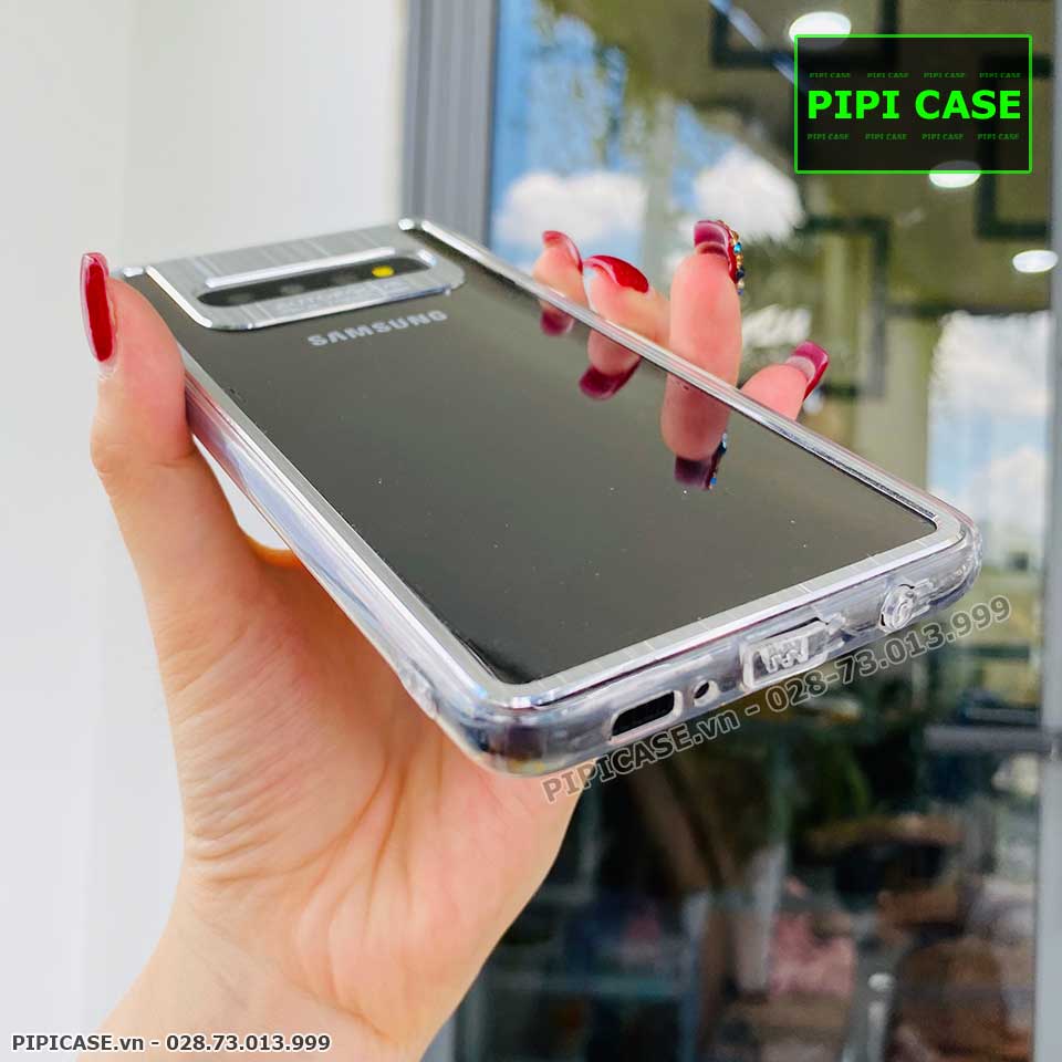 Ốp Lưng Samsung S10 Plus - Metal - Bạc