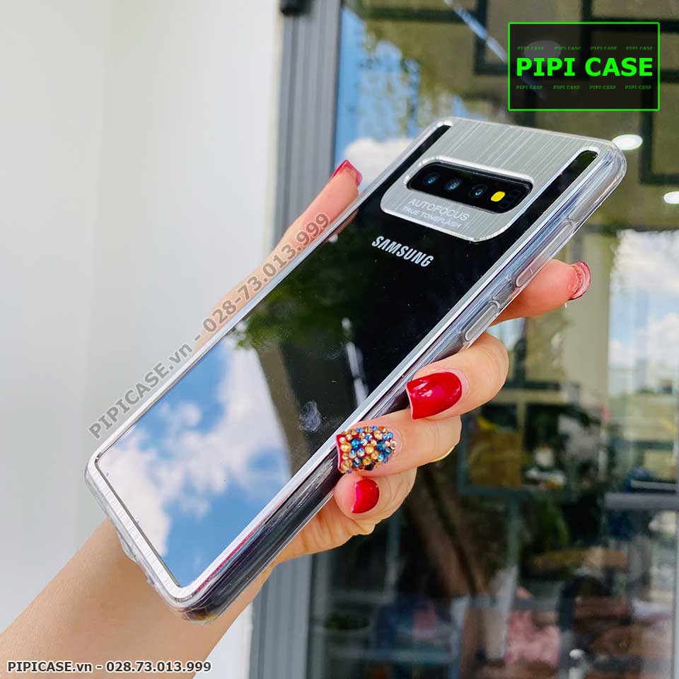 Ốp Lưng Samsung S10 Plus - Metal - Bạc