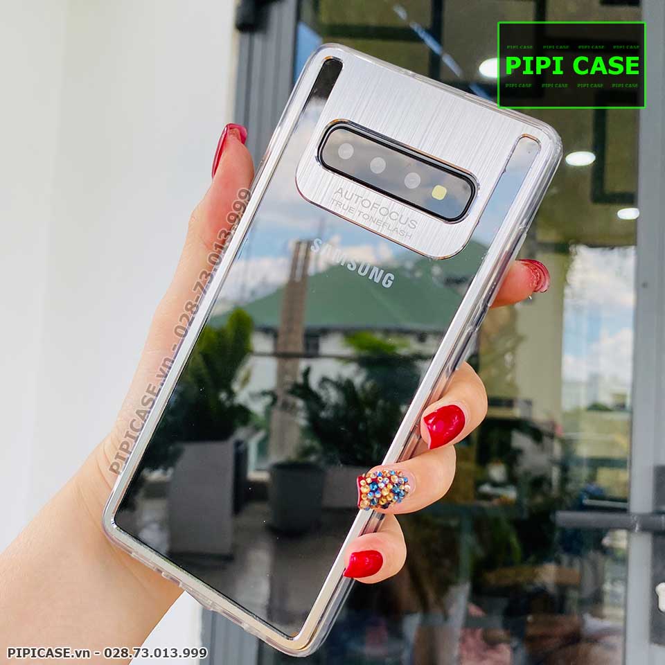 Ốp Lưng Samsung S10 Plus - Metal - Bạc