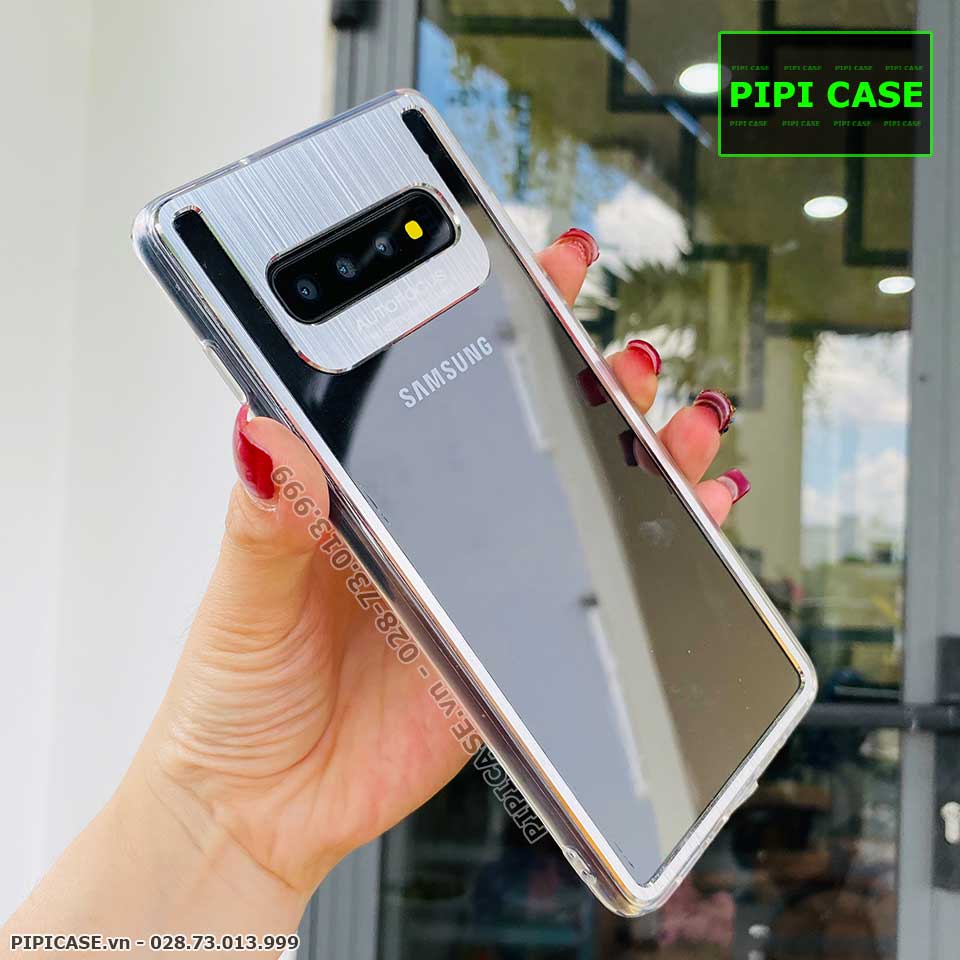 Ốp Lưng Samsung S10 Plus - Metal - Bạc