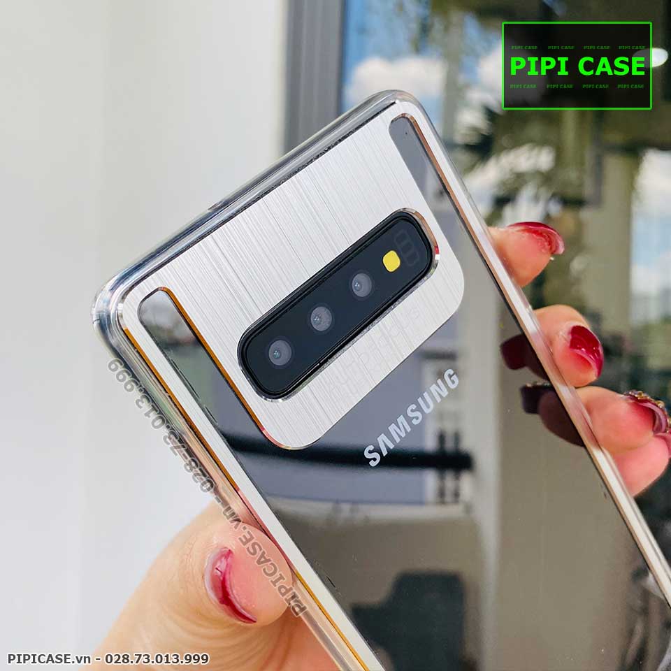 Ốp Lưng Samsung S10 Plus - Metal - Bạc