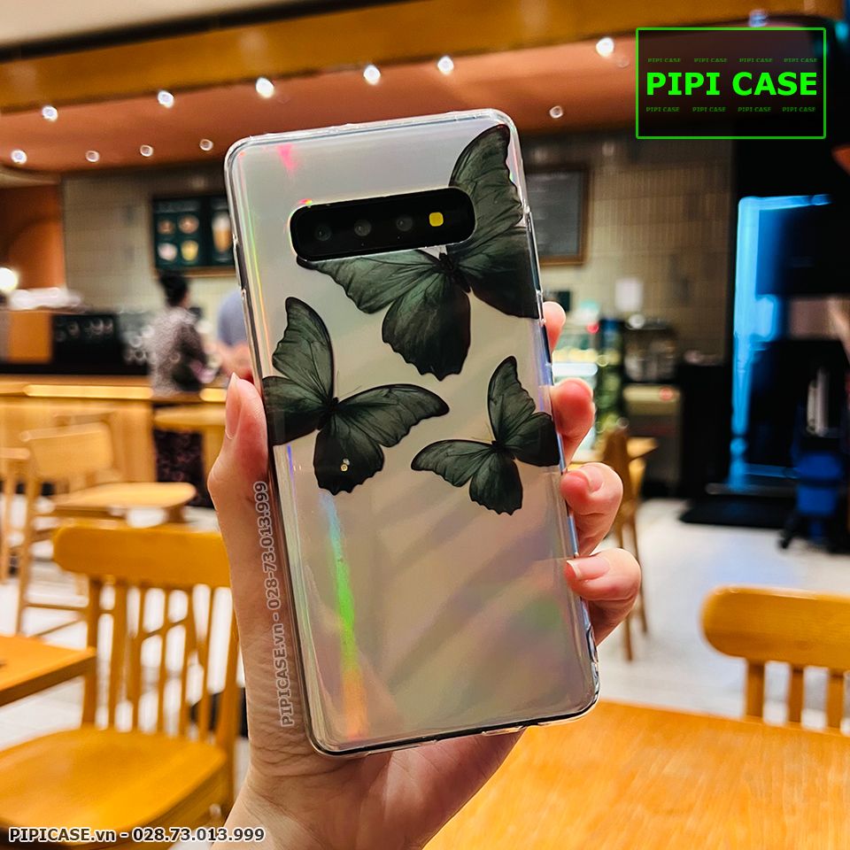 Ốp Lưng Samsung S10 Plus - Butterfly 3 - Xanh Lá