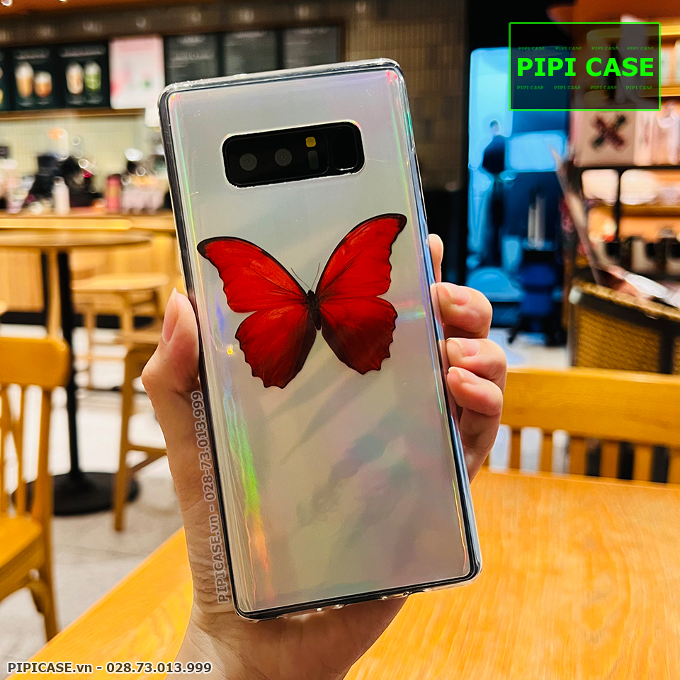 Ốp Lưng Samsung Note 8 - Butterfly - Đỏ