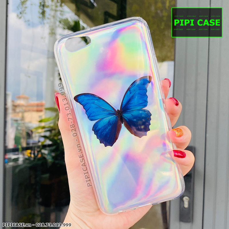 Ốp Lưng Oppo F3 - Butterfly - Xanh Dương