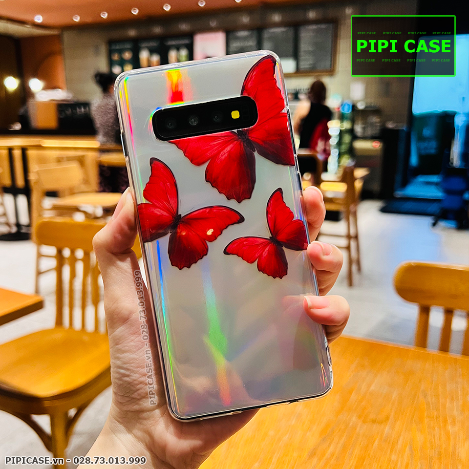 Ốp Lưng Samsung S10 Plus - Butterfly 3 - Đỏ