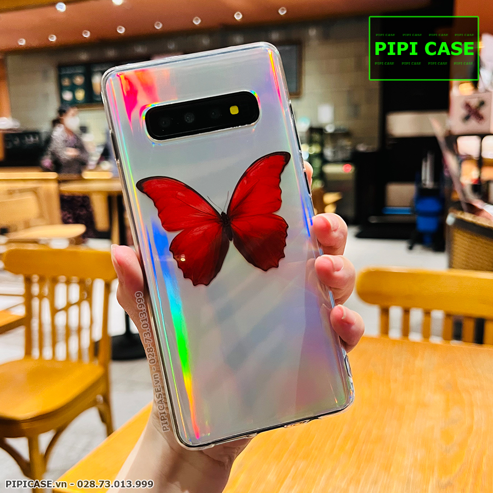 Ốp Lưng Samsung S10 Plus - Butterfly - Đỏ