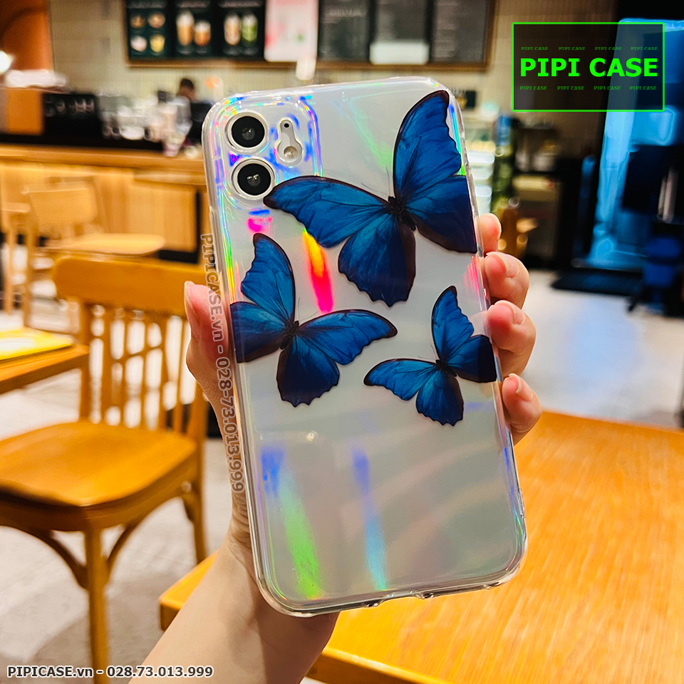 Ốp Lưng iPhone 11 - Butterfly 3 - Xanh Dương