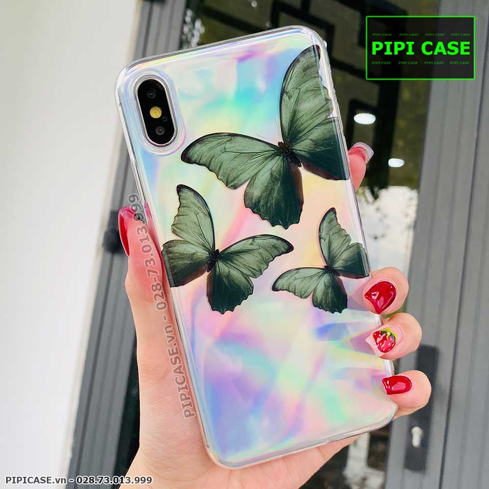 Ốp Lưng iPhone XS Max - Butterfly 3 - Xanh Lá