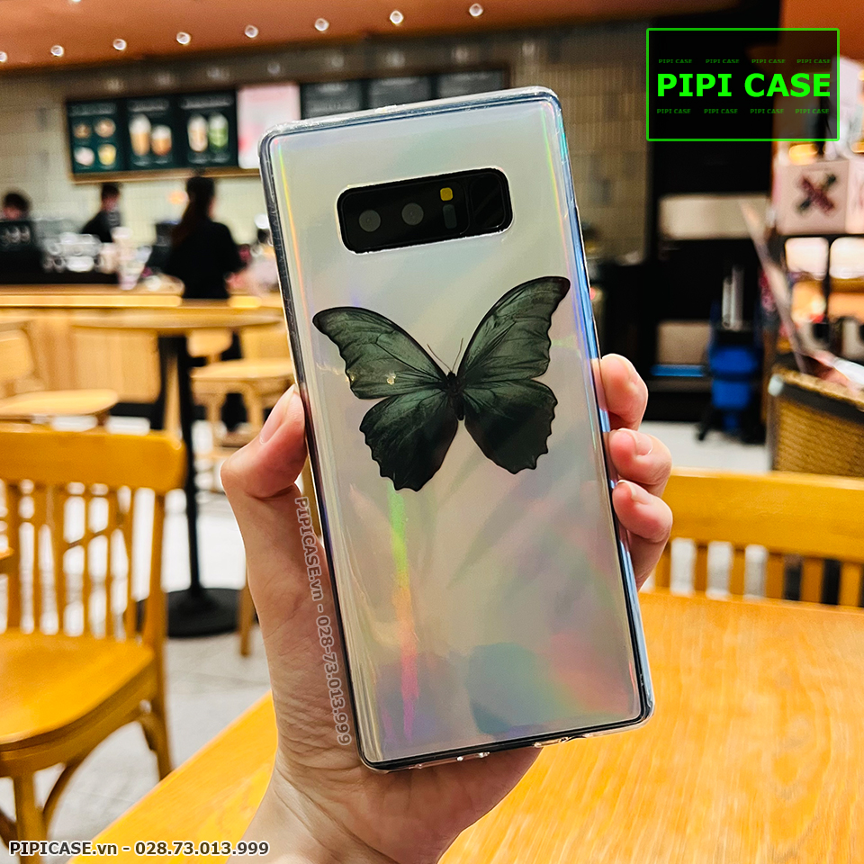Ốp Lưng Samsung Note 8 - Butterfly - Xanh Lá
