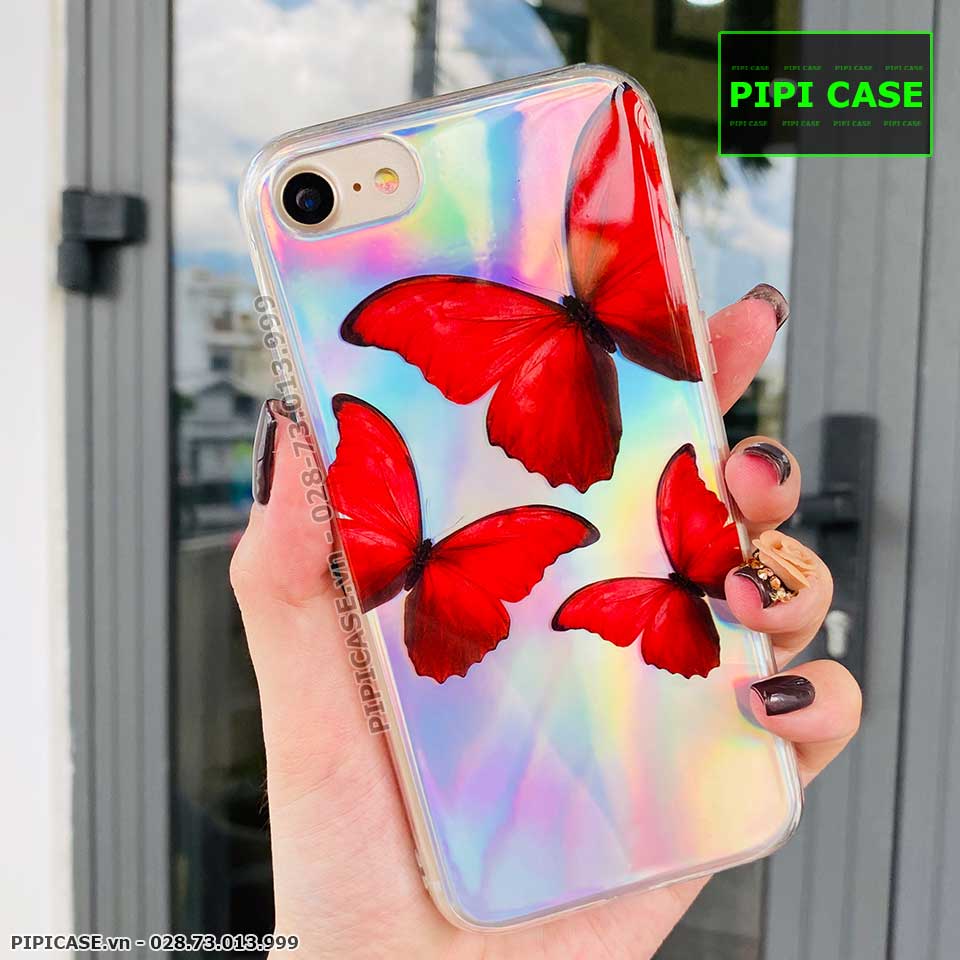 Ốp Lưng iPhone 8 - Butterfly 3 - Đỏ