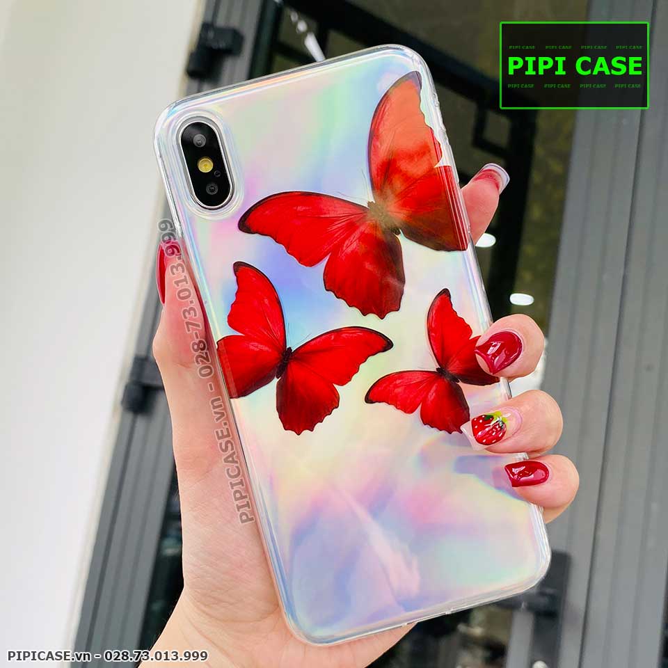 Ốp Lưng iPhone XS Max - Butterfly 3 - Đỏ