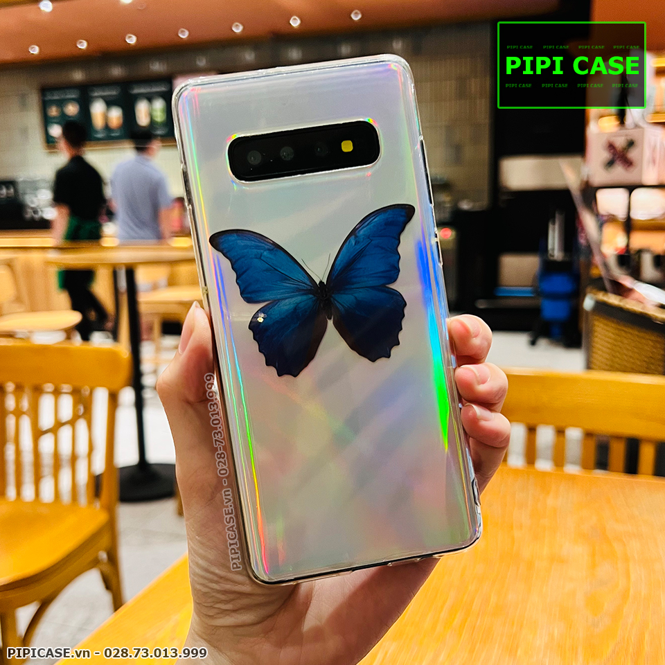 Ốp Lưng Samsung S10 Plus - Butterfly - Xanh Dương