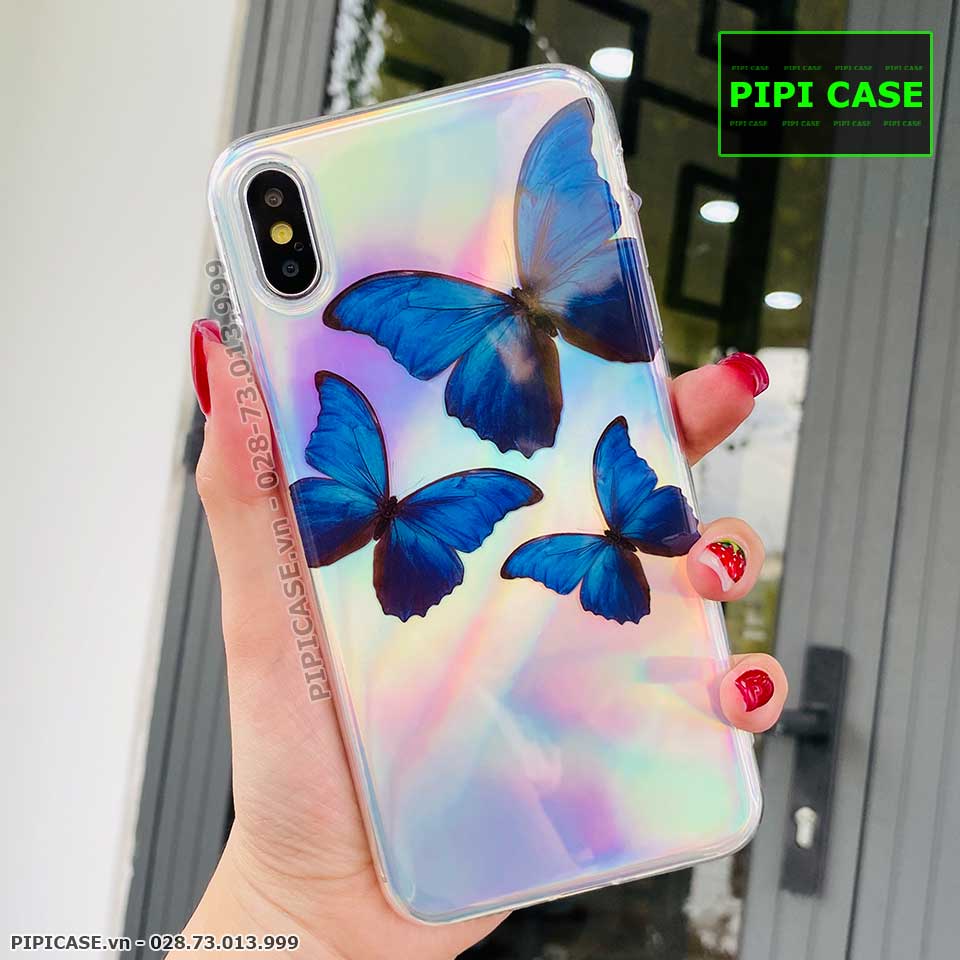 Ốp Lưng iPhone XS Max - Butterfly 3 - Xanh Dương