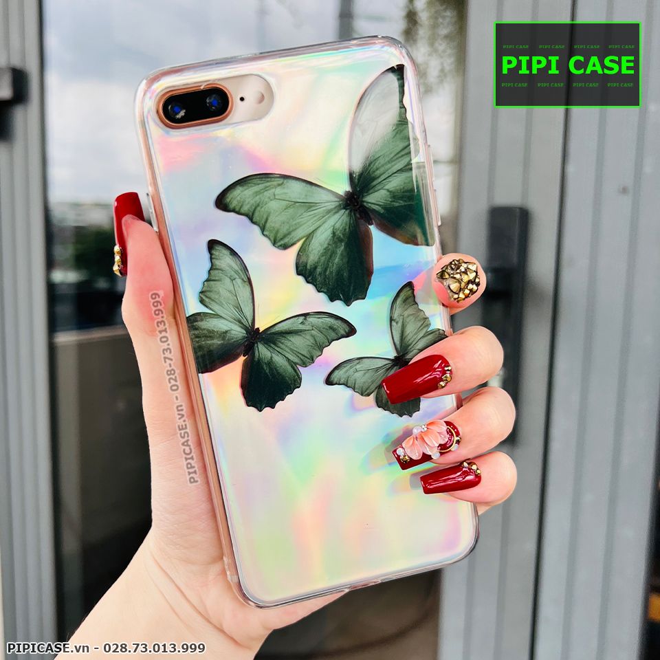 Ốp Lưng iPhone 8 Plus - Butterfly 3 - Xanh Lá