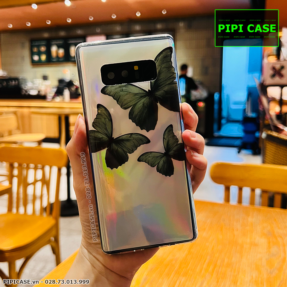 Ốp Lưng Samsung Note 8 - Butterfly 3 - Xanh Lá