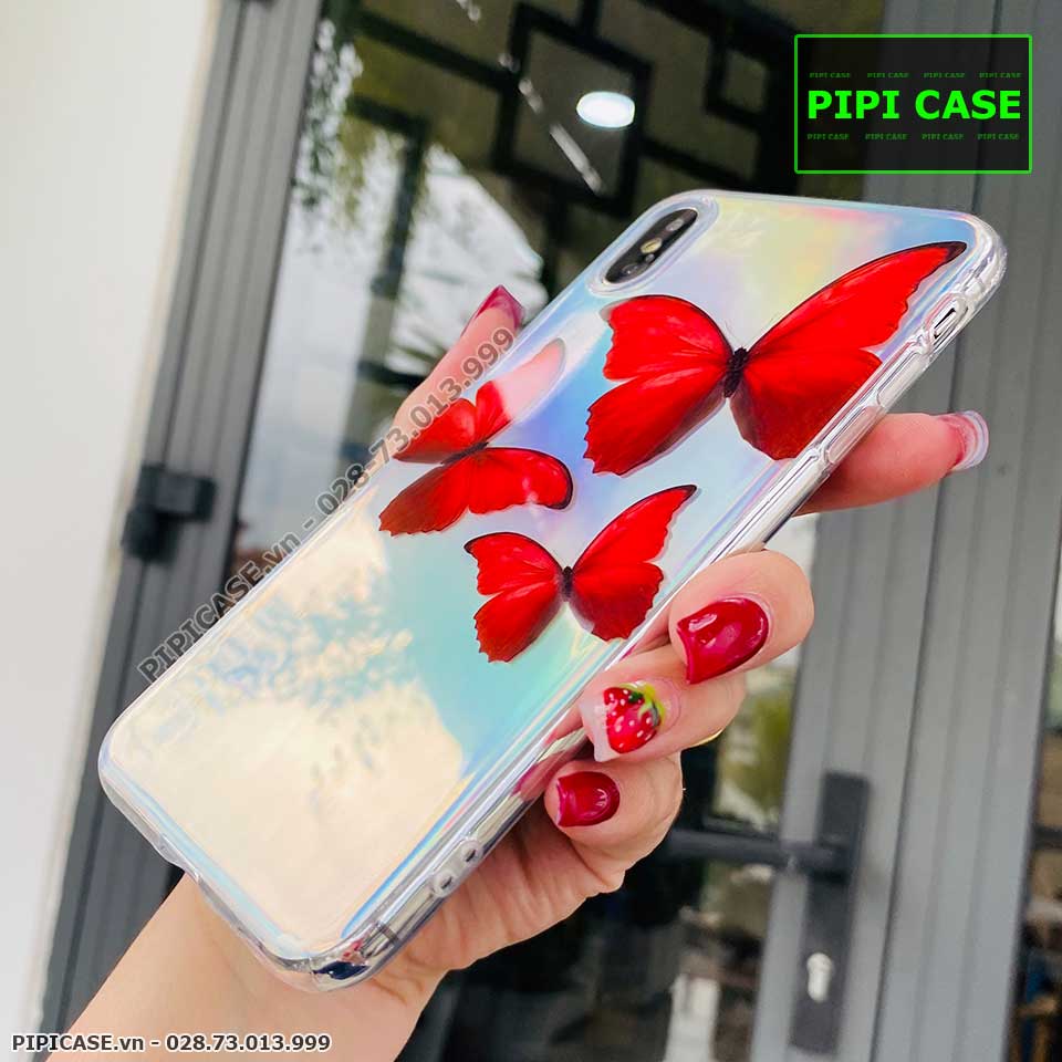 Ốp Lưng iPhone XS Max - Butterfly 3 - Đỏ