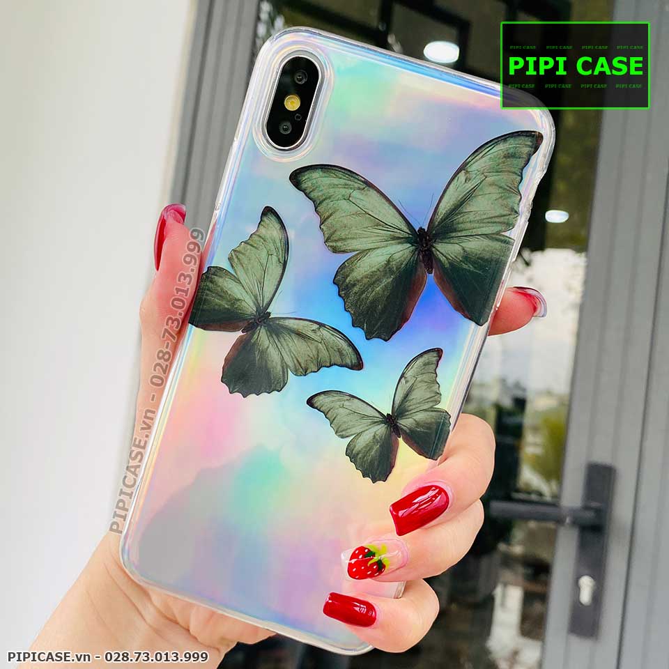 Ốp Lưng iPhone XS Max - Butterfly 3 - Xanh Lá