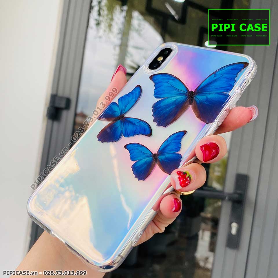 Ốp Lưng iPhone XS Max - Butterfly 3 - Xanh Dương