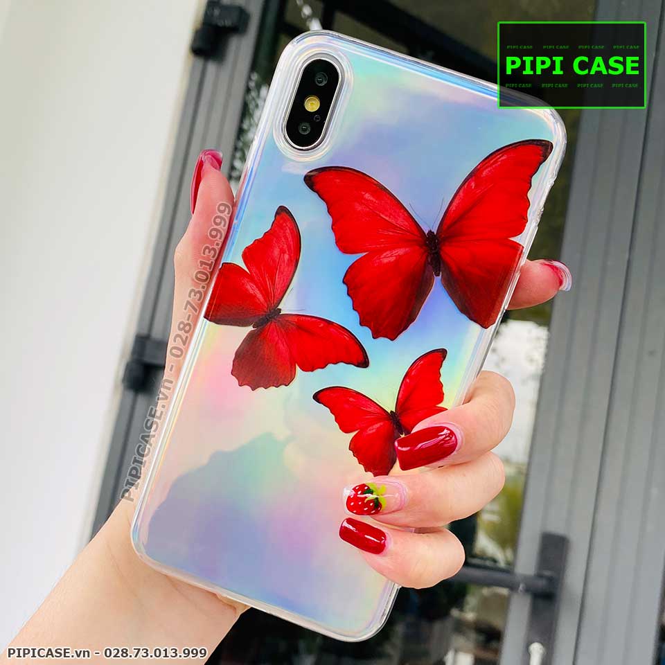 Ốp Lưng iPhone XS Max - Butterfly 3 - Đỏ