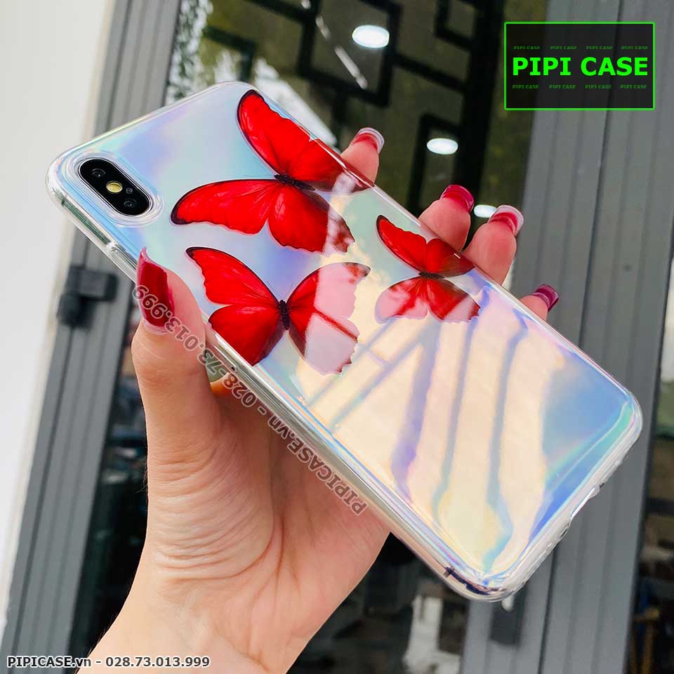 Ốp Lưng iPhone XS Max - Butterfly 3 - Đỏ