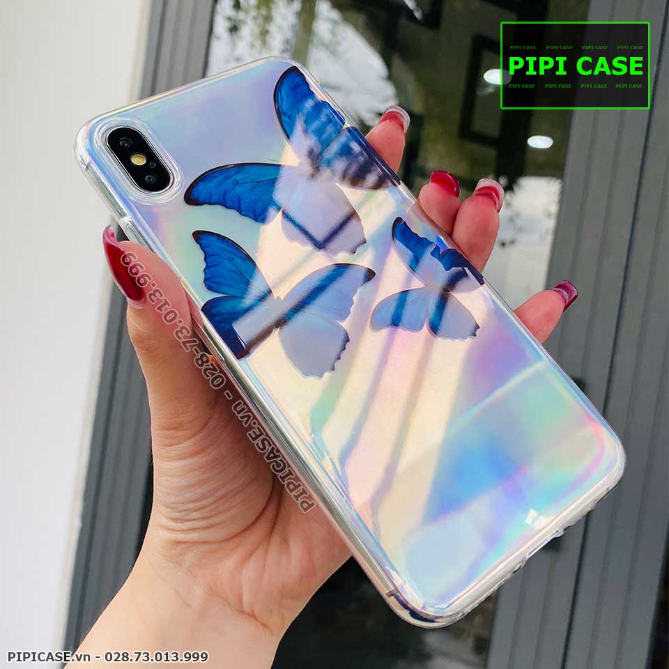 Ốp Lưng iPhone XS Max - Butterfly 3 - Xanh Dương