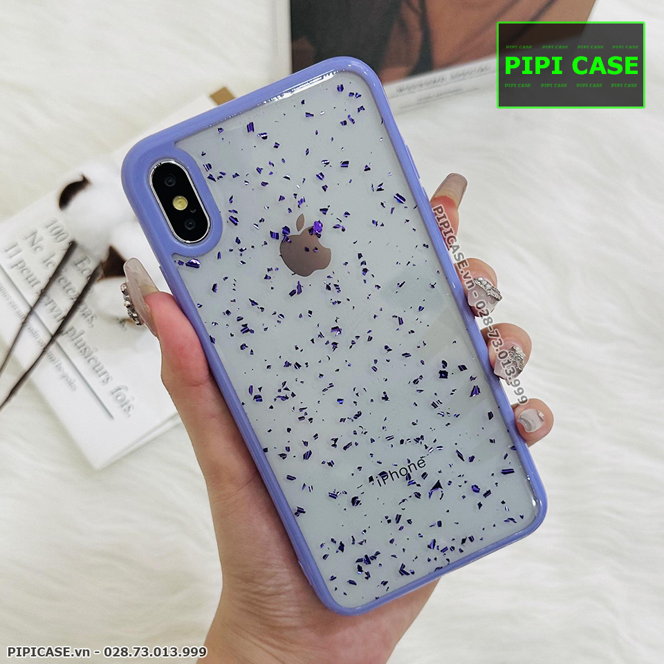 Ốp Lưng iPhone X / XS - Lấp Lánh - Tím