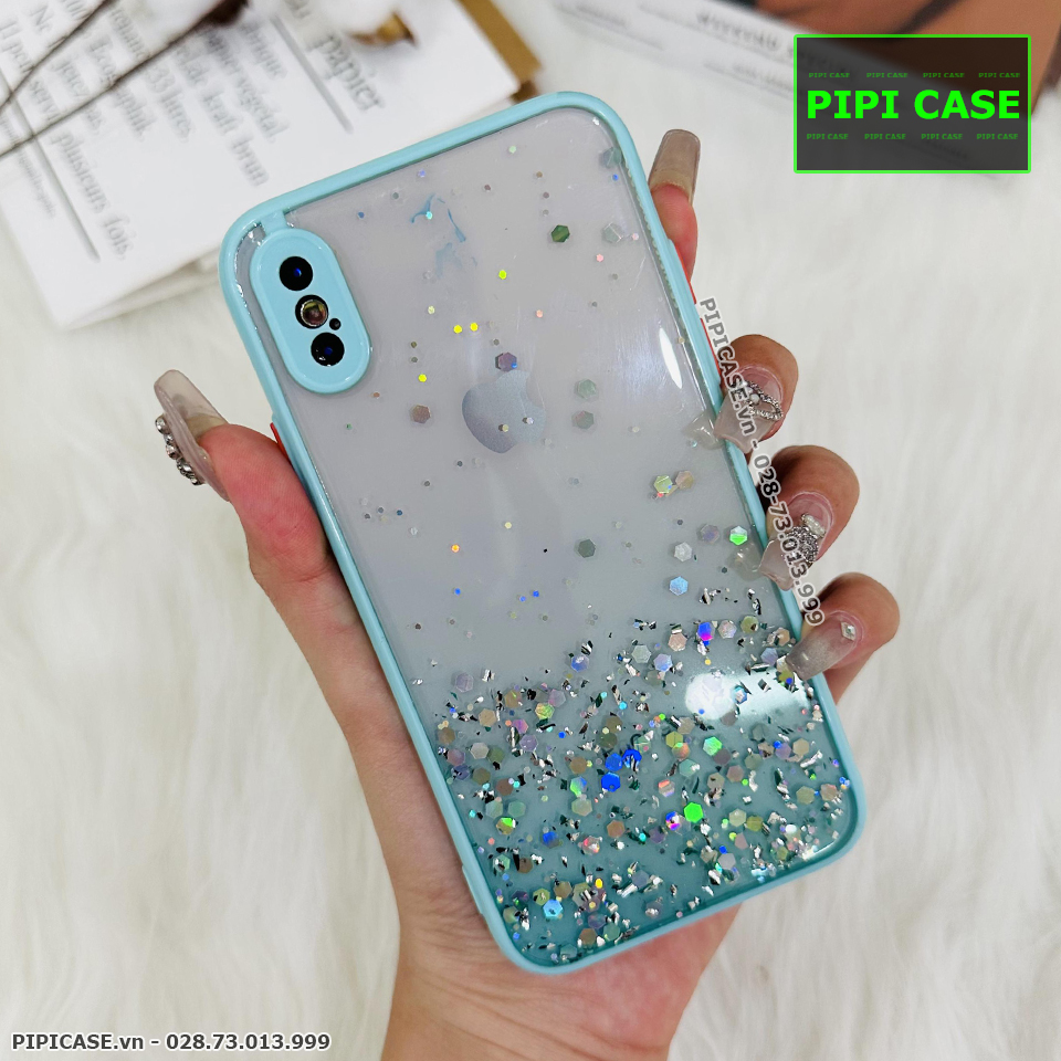 Ốp Lưng iPhone X / XS - Shining - Xanh
