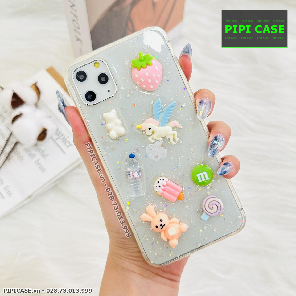 Ốp Lưng iPhone 11 Pro Max - Họa Tiết Nổi - Dâu Tây