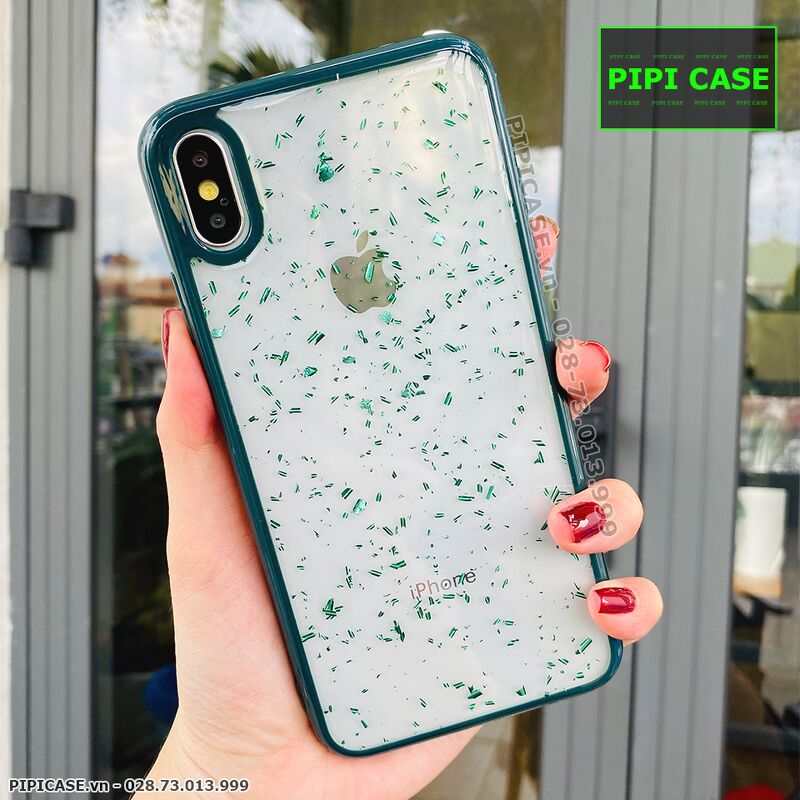 Ốp Lưng iPhone X / XS - Lấp Lánh - Xanh
