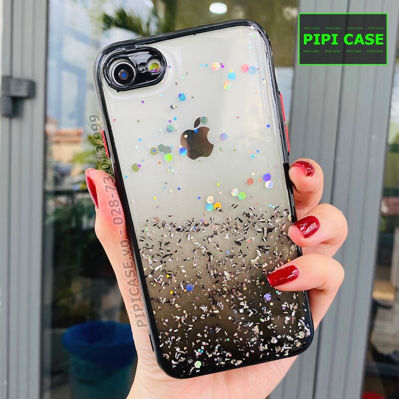 Ốp Lưng iPhone 7 / 8 - Lấp Lánh - Đen