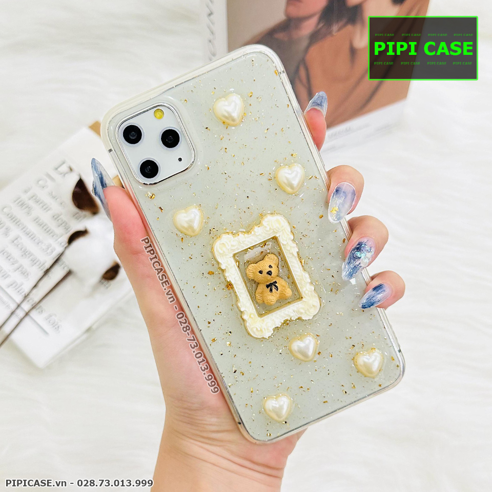 Ốp Lưng iPhone 11 Pro Max - Họa Tiết Nổi - Gấu