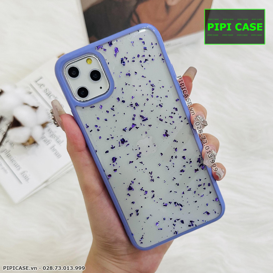 Ốp Lưng iPhone 11 Pro Max - Lấp Lánh -Tím