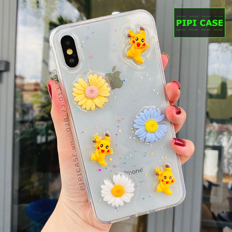 Ốp Lưng iPhone X / XS - Họa Tiết Nổi - Pichu
