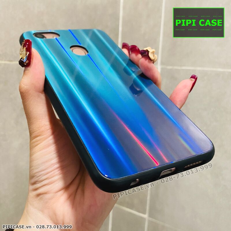Ốp Lưng Oppo F5 - Kính Cầu Vồng - Xanh Ngọc
