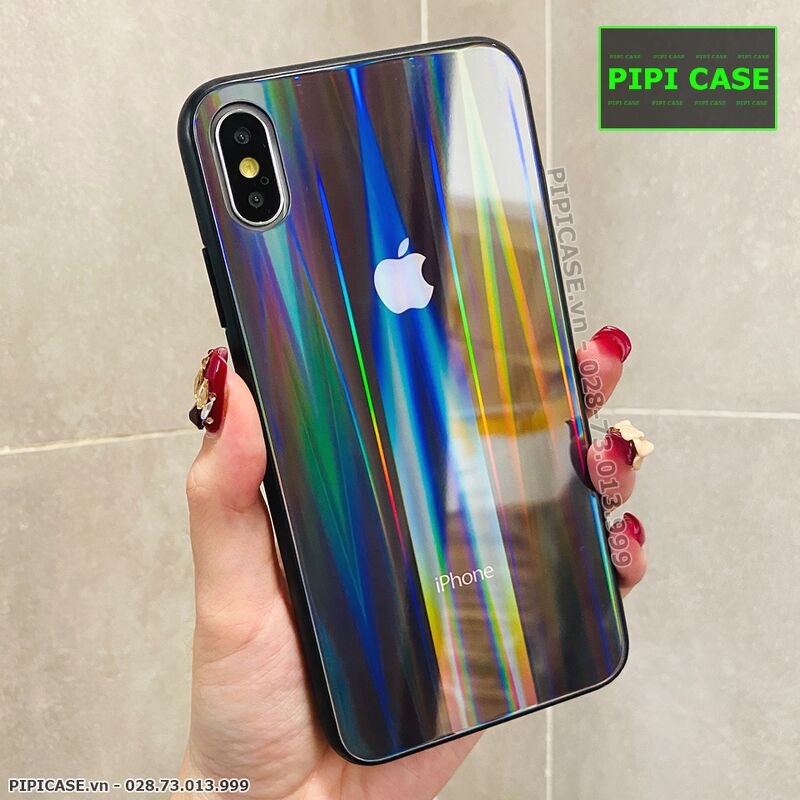 Ốp Lưng iPhone XS Max - Kính Cầu Vồng - Đen