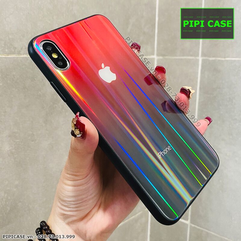 Ốp Lưng iPhone X / XS - Kính Cầu Vồng - Đỏ