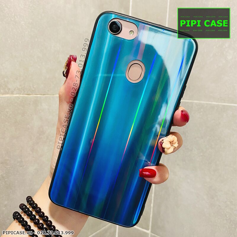 Ốp Lưng Oppo F5 - Kính Cầu Vồng - Xanh Ngọc