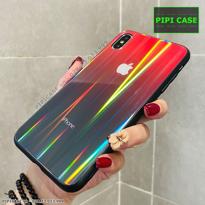 Ốp Lưng iPhone X / XS - Kính Cầu Vồng - Đỏ