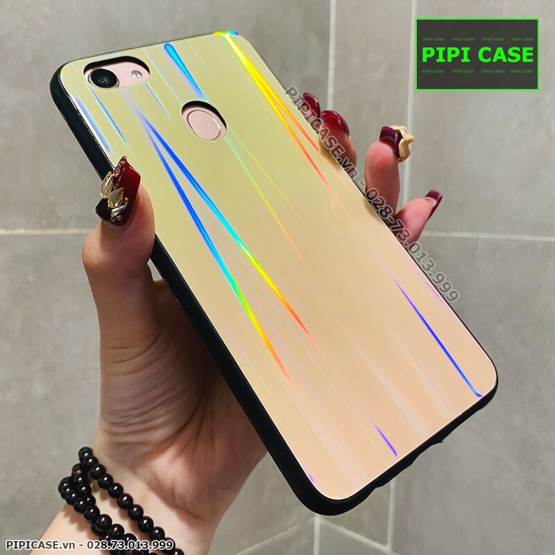 Ốp Lưng Oppo F5 - Kính Cầu Vồng - Vàng