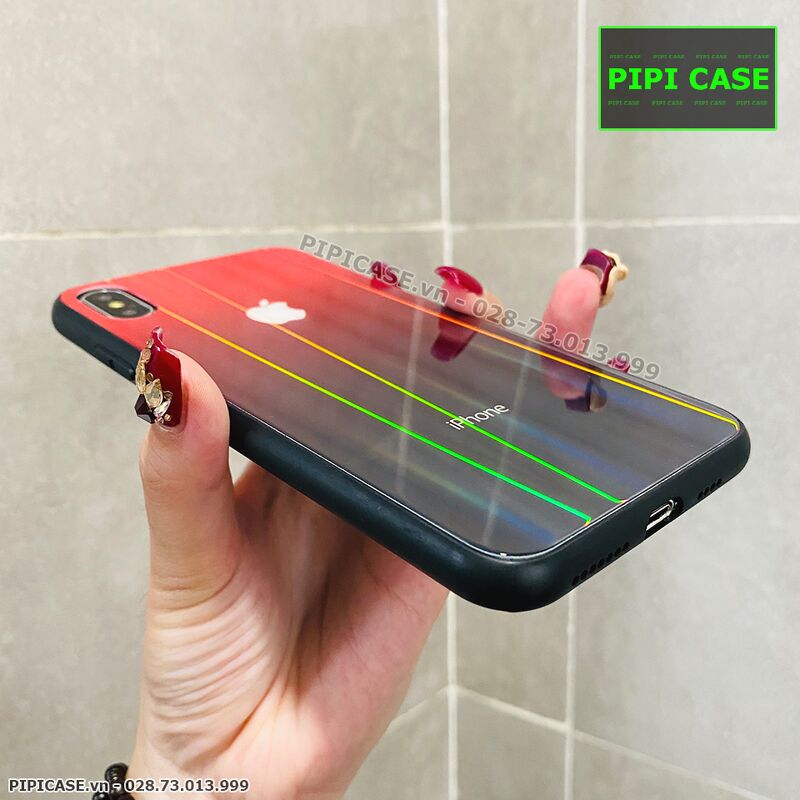 Ốp Lưng iPhone X / XS - Kính Cầu Vồng - Đỏ