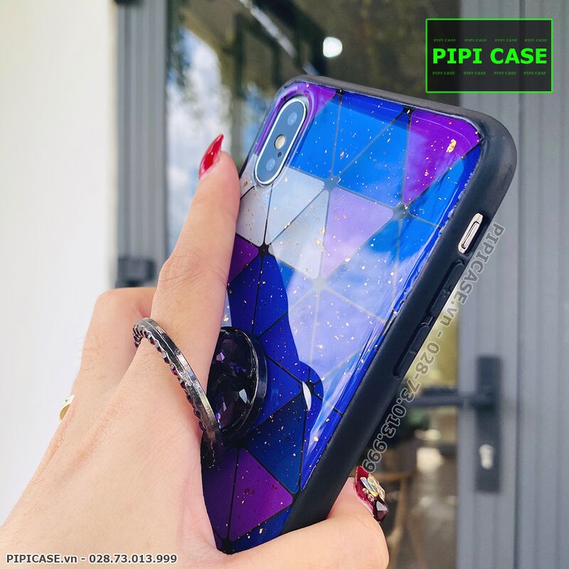 Ốp Lưng iPhone X / XS - Tam giác - Tím