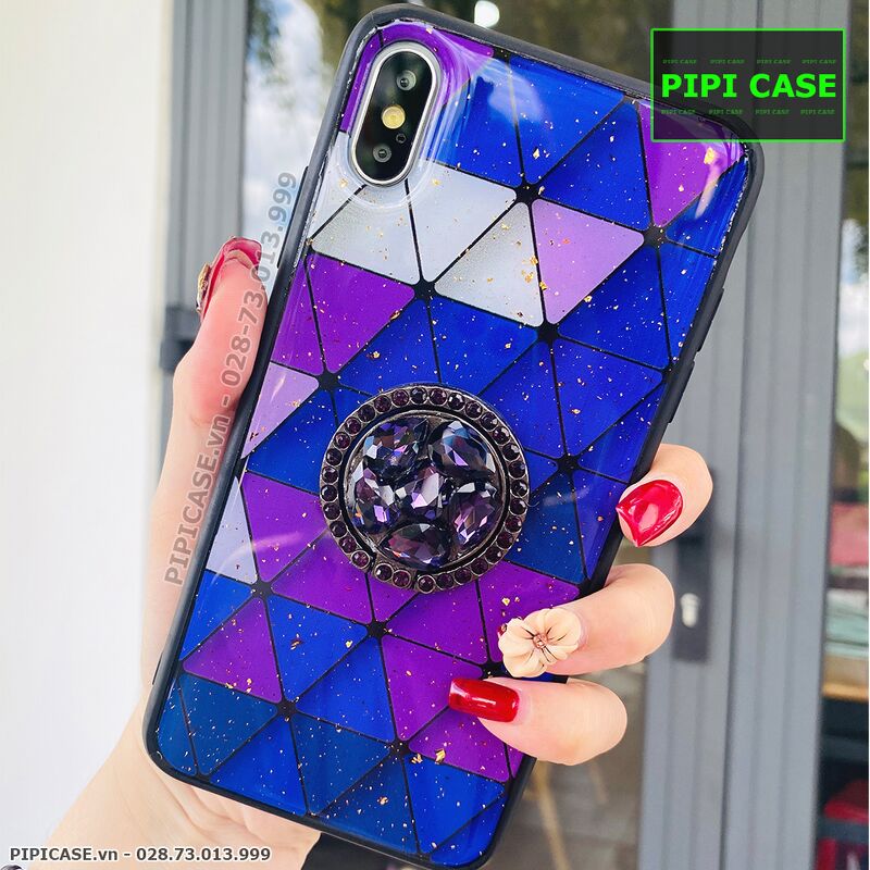Ốp Lưng iPhone X / XS - Tam giác - Tím